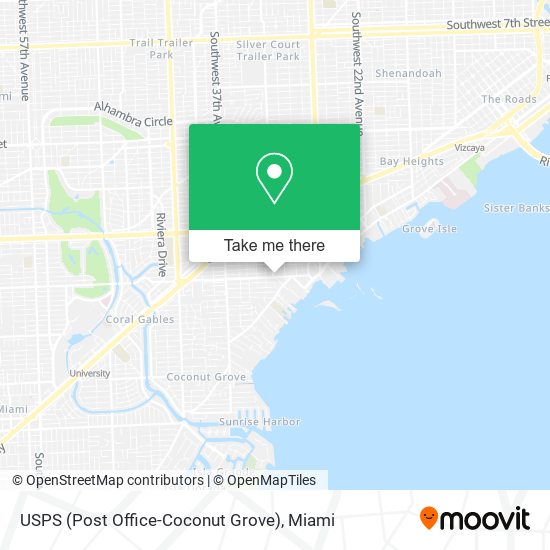 Mapa de USPS (Post Office-Coconut Grove)
