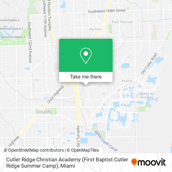 Cutler Ridge Christian Academy (First Baptist Cutler Ridge Summer Camp) map