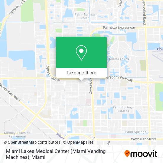 Mapa de Miami Lakes Medical Center (Miami Vending Machines)