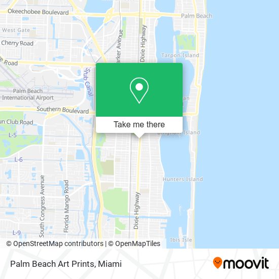 Mapa de Palm Beach Art Prints