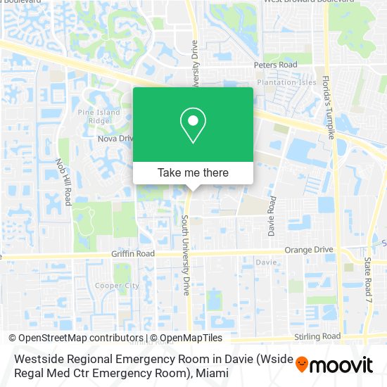 Mapa de Westside Regional Emergency Room in Davie (Wside Regal Med Ctr Emergency Room)