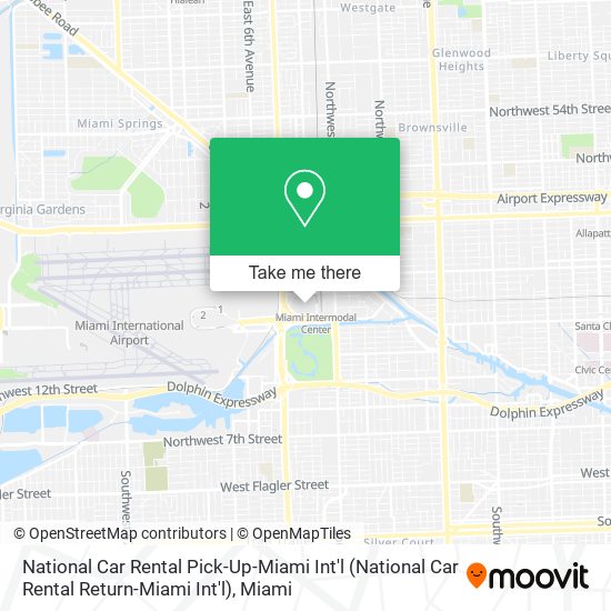 National Car Rental Pick-Up-Miami Int'l map