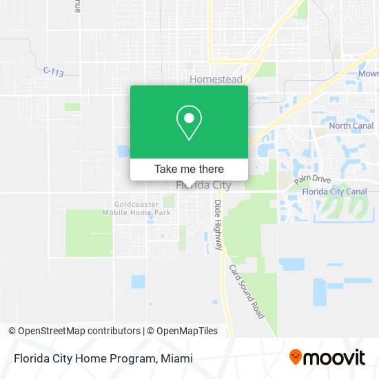 Florida City Home Program map