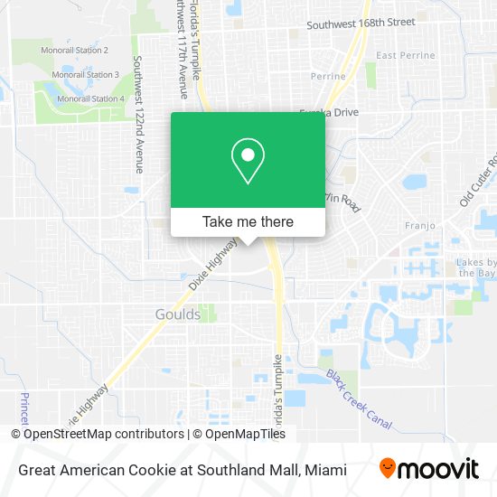 Mapa de Great American Cookie at Southland Mall