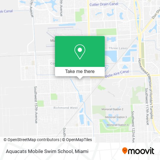Mapa de Aquacats Mobile Swim School