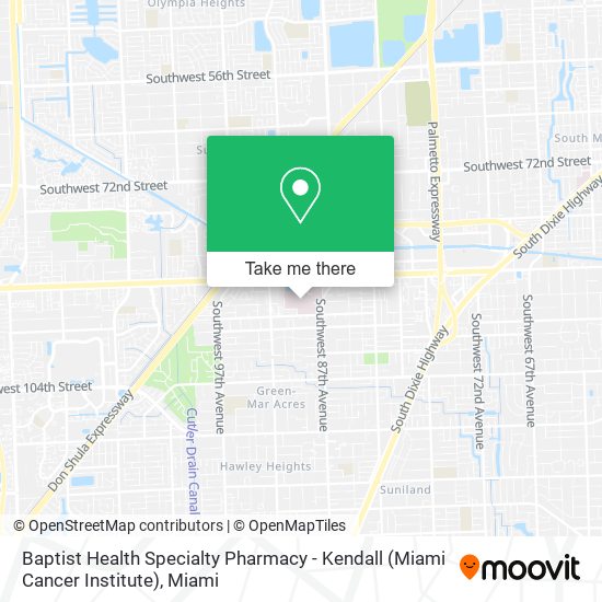 Baptist Health Specialty Pharmacy - Kendall (Miami Cancer Institute) map