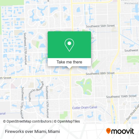 Fireworks over Miami map
