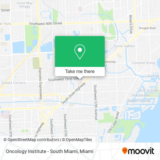 Mapa de Oncology Institute - South Miami