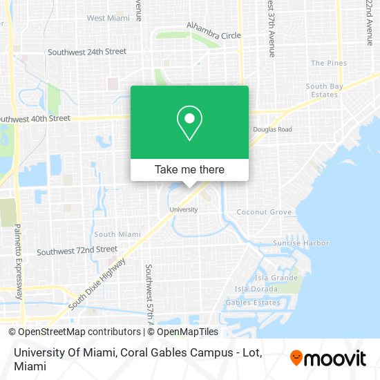 University Of Miami, Coral Gables Campus - Lot map