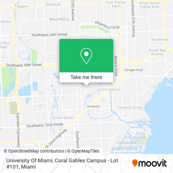 University Of Miami, Coral Gables Campus - Lot #101 map