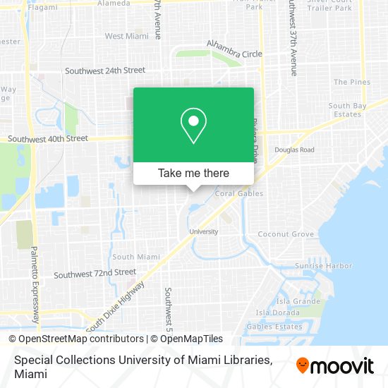 Mapa de Special Collections University of Miami Libraries