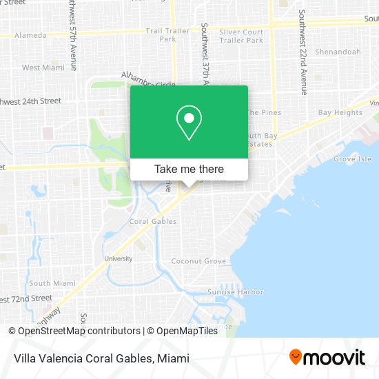 Villa Valencia Coral Gables map