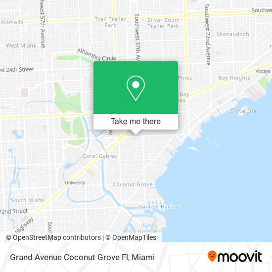 Mapa de Grand Avenue Coconut Grove Fl