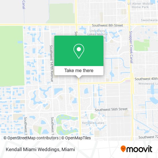 Kendall Miami Weddings map