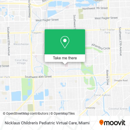 Mapa de Nicklaus Children's Pediatric Virtual Care