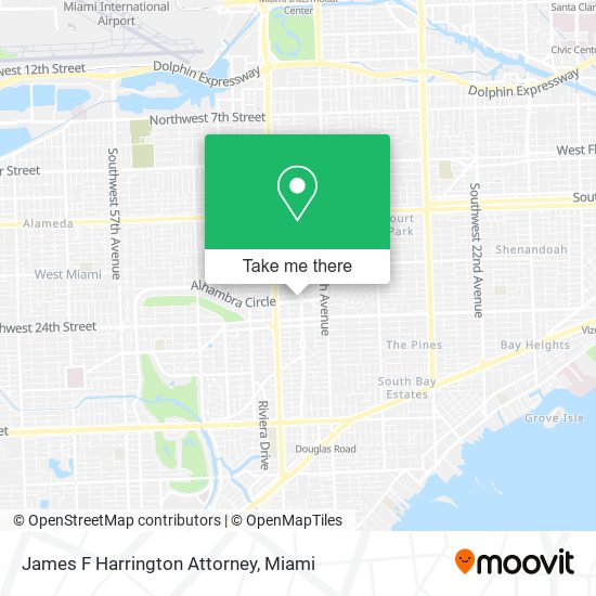 James F Harrington Attorney map