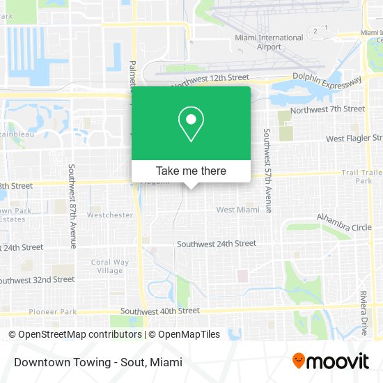 Downtown Towing - Sout map