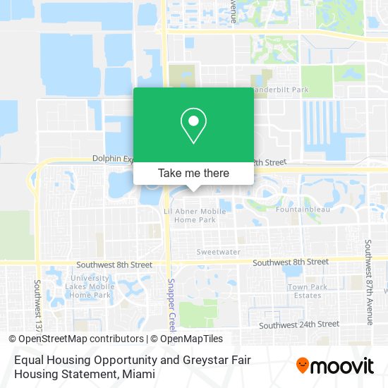 Mapa de Equal Housing Opportunity and Greystar Fair Housing Statement