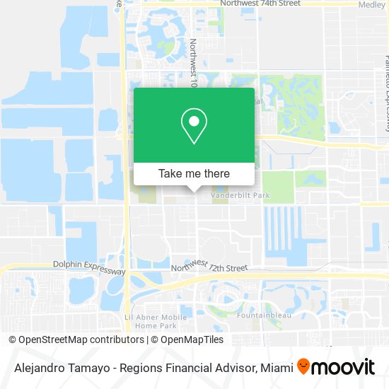 Mapa de Alejandro Tamayo - Regions Financial Advisor
