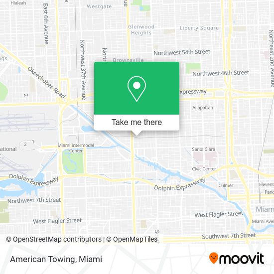 American Towing map