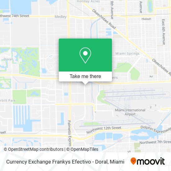 Mapa de Currency Exchange Frankys Efectivo - Doral