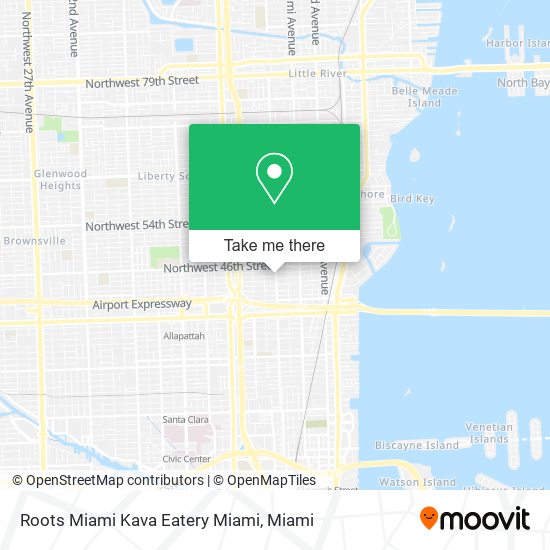 Roots Miami Kava Eatery Miami map