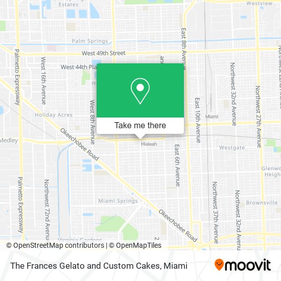 The Frances Gelato and Custom Cakes map