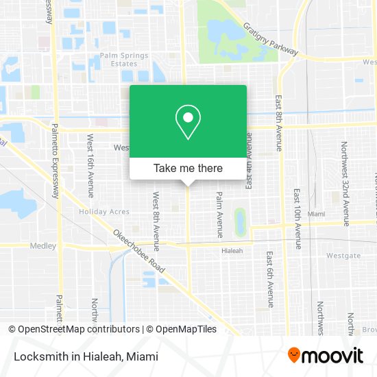 Locksmith in Hialeah map