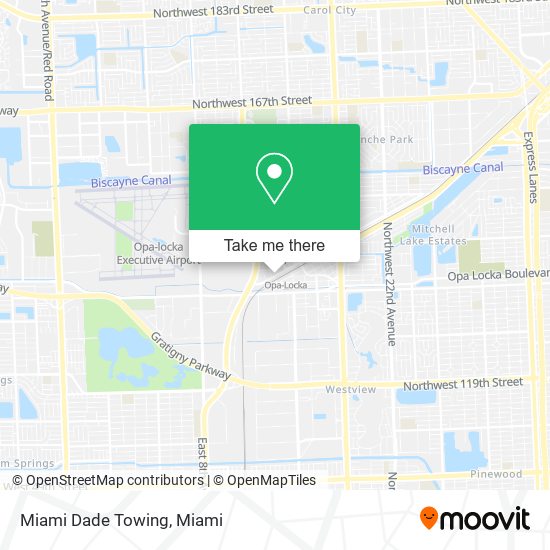 Mapa de Miami Dade Towing