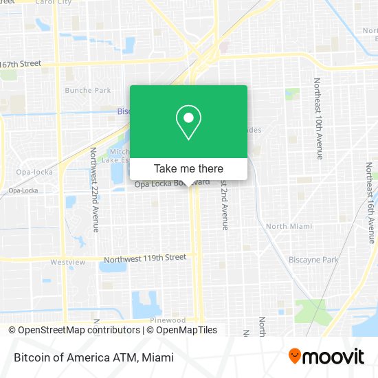 Mapa de Bitcoin of America ATM