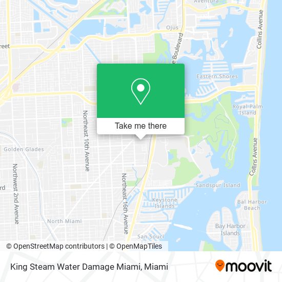 Mapa de King Steam Water Damage Miami