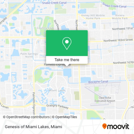 Genesis of Miami Lakes map