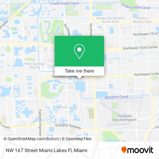 NW 167 Street Miami Lakes Fl map