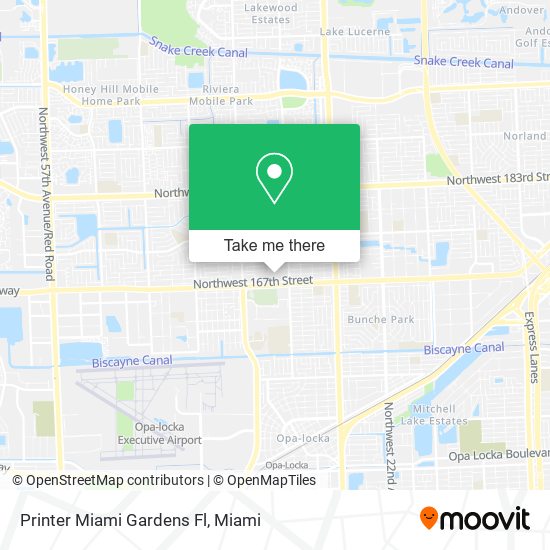 Mapa de Printer Miami Gardens Fl