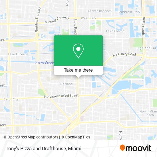 Tony's Pizza and Drafthouse map