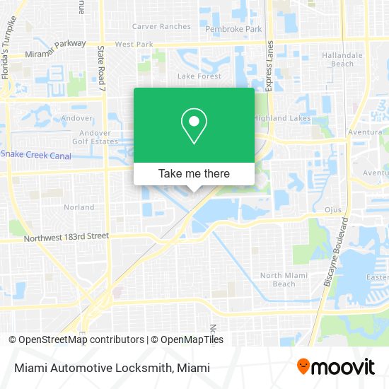 Mapa de Miami Automotive Locksmith