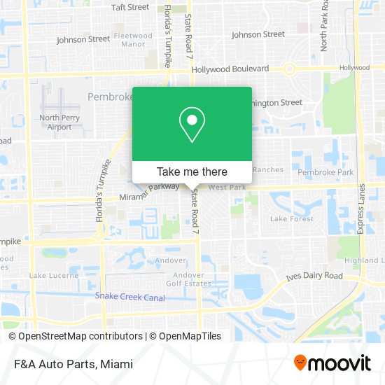 Mapa de F&A Auto Parts