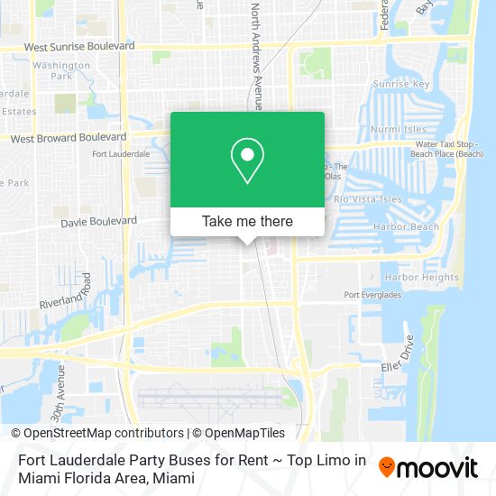 Fort Lauderdale Party Buses for Rent ~ Top Limo in Miami Florida Area map