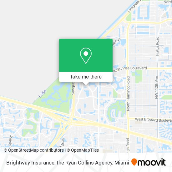 Brightway Insurance, the Ryan Collins Agency map