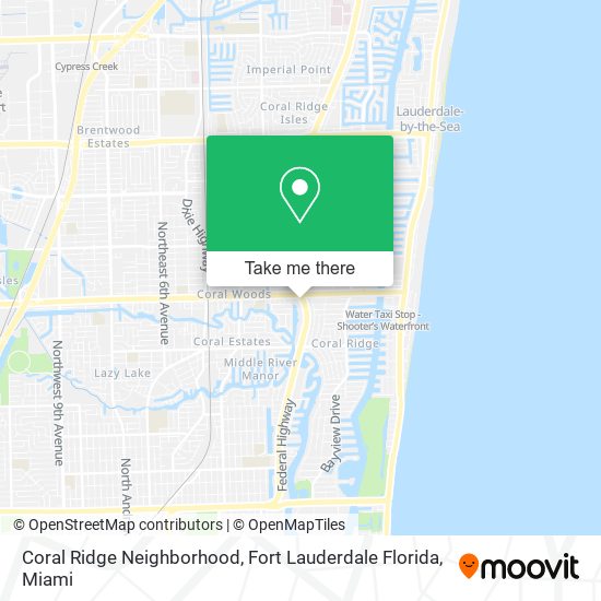 Coral Ridge Neighborhood, Fort Lauderdale Florida map