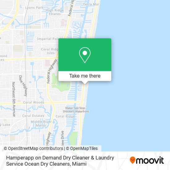Hamperapp on Demand Dry Cleaner & Laundry Service Ocean Dry Cleaners map