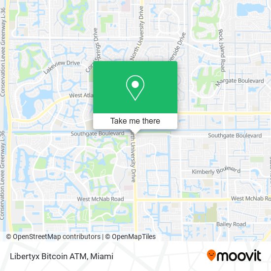 Mapa de Libertyx Bitcoin ATM