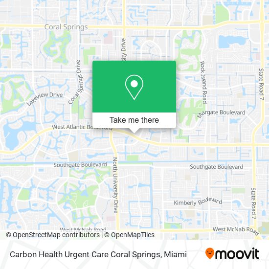 Mapa de Carbon Health Urgent Care Coral Springs