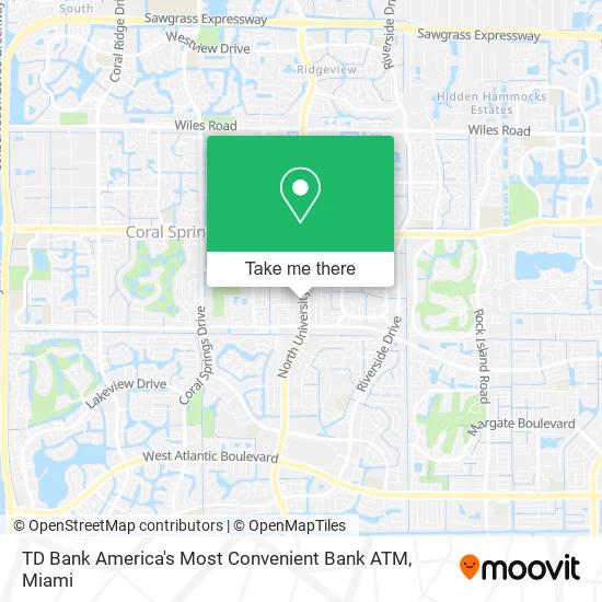 TD Bank America's Most Convenient Bank ATM map