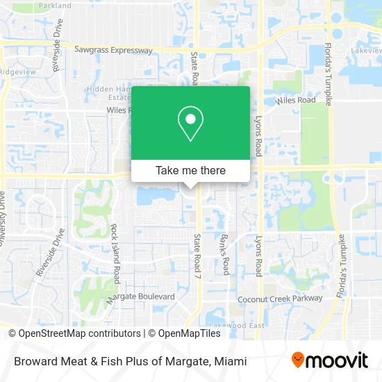 Broward Meat & Fish Plus of Margate map