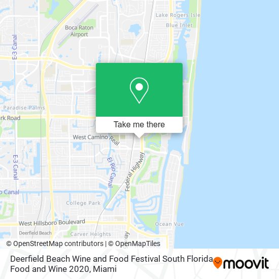 Mapa de Deerfield Beach Wine and Food Festival South Florida Food and Wine 2020