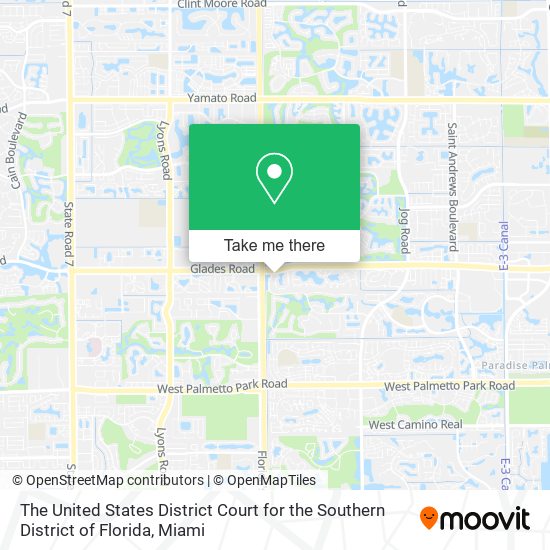 The United States District Court for the Southern District of Florida map