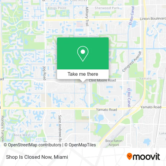 Shop Is Closed Now map