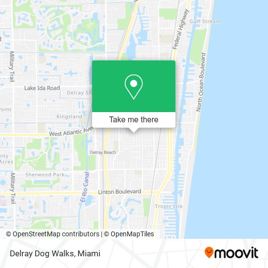 Delray Dog Walks map