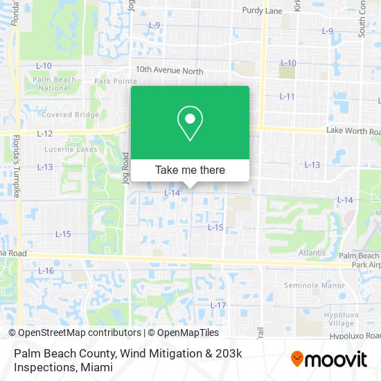 Mapa de Palm Beach County, Wind Mitigation & 203k Inspections